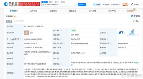 深開鴻落子荊門成立數字產業公司 注冊資本500萬聚焦信息系統集成服務